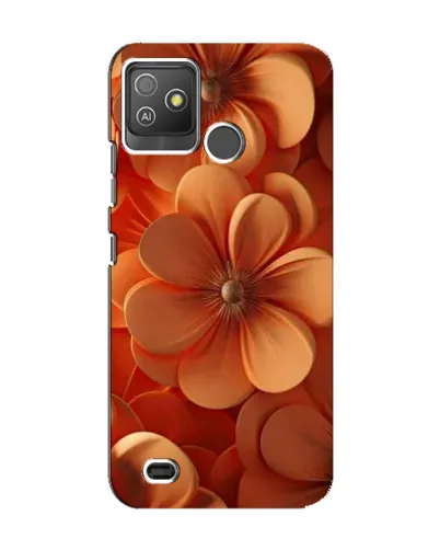 Чехол для TECNO Pop 5 GO с картинкой «Оранжевый макро цветок»