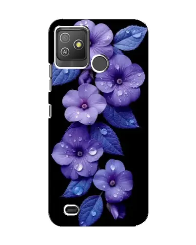 Чехол для TECNO Pop 5 GO с картинкой «Фиолетовые цветы с росою»