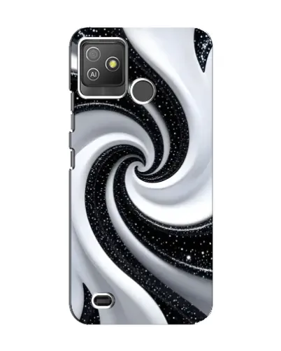 Чехол для TECNO Pop 5 GO с картинкой «Черно-белая спираль»