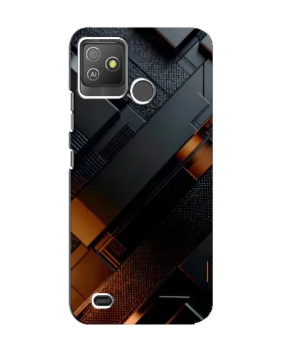 Чехол для TECNO Pop 5 GO с картинкой «Черные геометрические блоки»