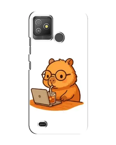 Чехол для TECNO Pop 5 GO с картинкой «Капибара с ноутбуком»