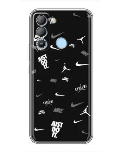 Чехол для TECNO Pop 5 LTE с картинкой «Nike Black Pattern» Чехол для TECNO Pop 5 LTE с картинкой «Nike Black Pattern»
