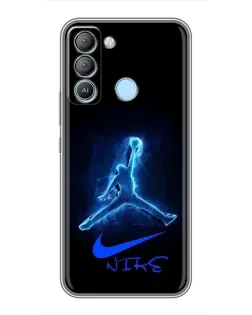 Чехол для TECNO Pop 5 LTE с картинкой «Jordan Neon Blue»