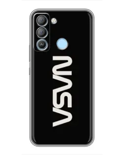 Чехол для TECNO Pop 5 LTE с картинкой «NASA — вертикальный логотип»