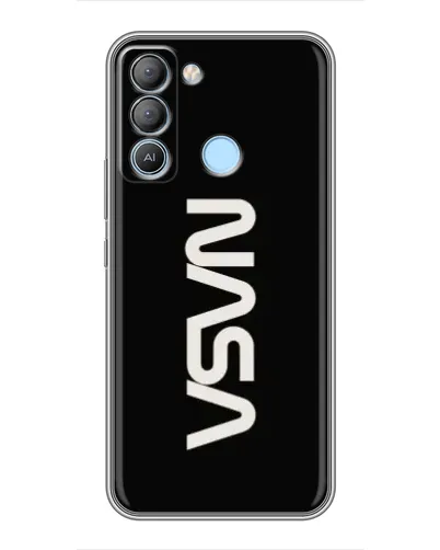 Чехол для TECNO Pop 5 LTE с картинкой «NASA — вертикальный логотип»