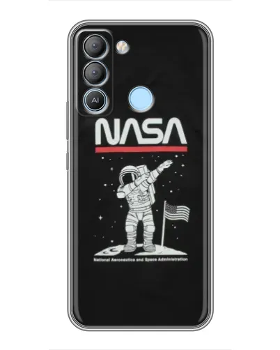 Чехол для TECNO Pop 5 LTE с картинкой «NASA — шагаем по Луне»