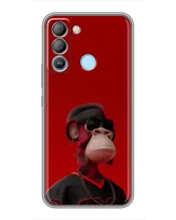 Чехол для TECNO Pop 5 LTE с картинкой «Bored Ape в красном» Чехол для TECNO Pop 5 LTE с картинкой «Bored Ape в красном»