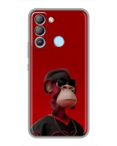 Чехол для TECNO Pop 5 LTE с картинкой «Bored Ape в красном»