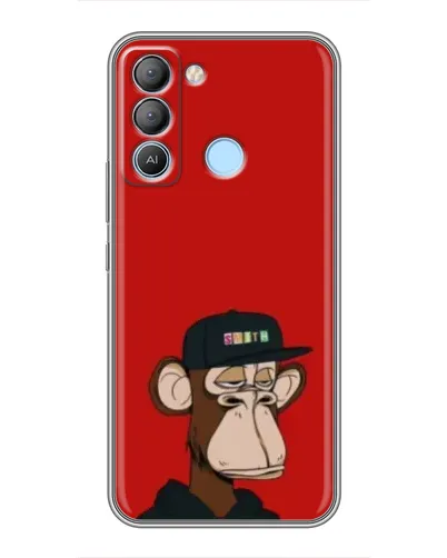 Чехол для TECNO Pop 5 LTE с картинкой «Bored Ape — красный фон»