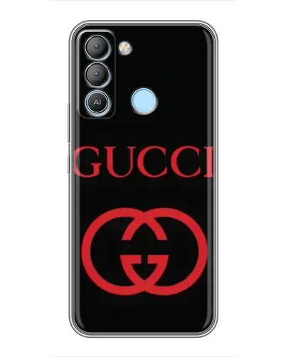 Чехол для TECNO Pop 5 LTE с картинкой «Gucci — красный логотип»