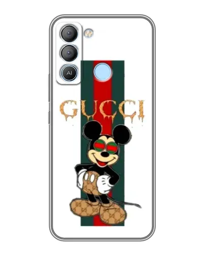 Чехол для TECNO Pop 5 LTE с картинкой «Микки Маус Gucci — полосы»