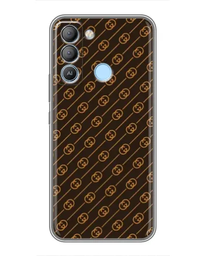 Чехол для TECNO Pop 5 LTE с картинкой «Gucci — золотые диагонали»