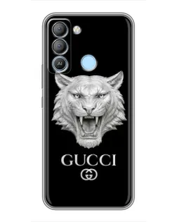 Чехол для TECNO Pop 5 LTE с картинкой «Gucci — серебряный лев» Чехол для TECNO Pop 5 LTE с картинкой «Gucci — серебряный лев»