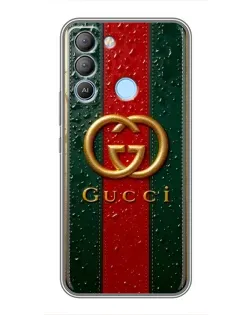 Чехол для TECNO Pop 5 LTE с картинкой «Gucci — фирменная полоса и золото» Чехол для TECNO Pop 5 LTE с картинкой «Gucci — фирменная полоса и золото»