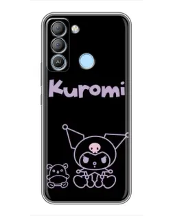 Чехол для TECNO Pop 5 LTE с картинкой «Kuromi — черный минимализм» Чехол для TECNO Pop 5 LTE с картинкой «Kuromi — черный минимализм»