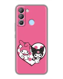 Чехол для TECNO Pop 5 LTE с картинкой «Kuromi и My Melody» Чехол для TECNO Pop 5 LTE с картинкой «Kuromi и My Melody»