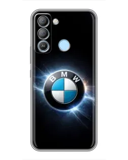 Чехол для TECNO Pop 5 LTE с картинкой «BMW — неоновое сияние»