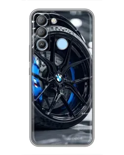 Чехол для TECNO Pop 5 LTE с картинкой «Колесо BMW вблизи»