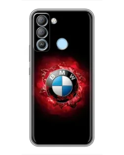 Чехол для TECNO Pop 5 LTE с картинкой «Логотип BMW — вспышка»