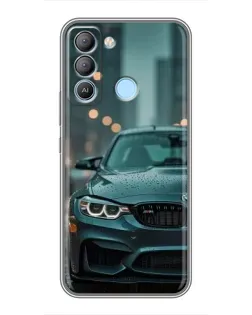 Чехол для TECNO Pop 5 LTE с картинкой «BMW в огнях города»