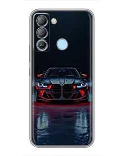 Чехол для TECNO Pop 5 LTE с картинкой «BMW на мокрой дороге»