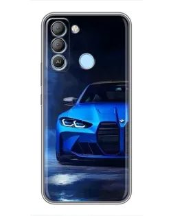 Чехол для TECNO Pop 5 LTE с картинкой «Голубая BMW M4»