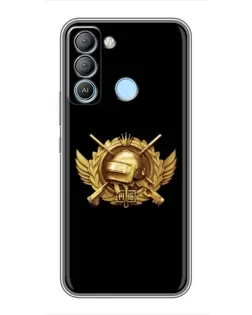 Чехол для TECNO Pop 5 LTE с картинкой «PUBG — оранжевый градиент»