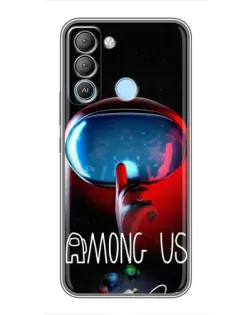 Чехол для TECNO Pop 5 LTE с картинкой «Красный импостер — макро»