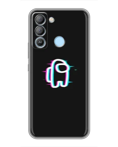 Чехол для TECNO Pop 5 LTE с картинкой «Among Us неон»