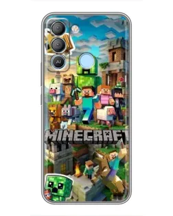 Чехол для TECNO Pop 5 LTE с картинкой «Замок Minecraft»