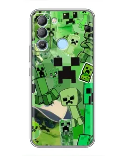 Чехол для TECNO Pop 5 LTE с картинкой «Криперы Minecraft»