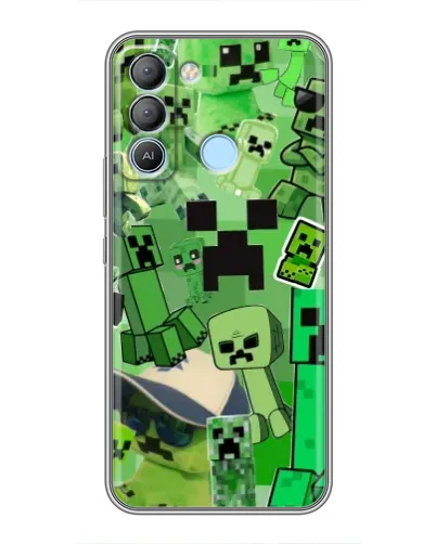 Чехол для TECNO Pop 5 LTE с картинкой «Криперы Minecraft»