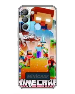 Чехол для TECNO Pop 5 LTE с картинкой «Minecraft герои игры»
