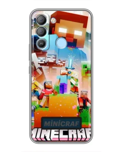 Чехол для TECNO Pop 5 LTE с картинкой «Minecraft герои игры»