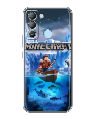 Чехол для TECNO Pop 5 LTE с картинкой «Minecraft ледяной мир»
