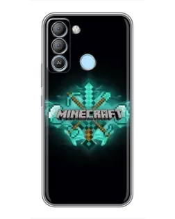 Чохол для TECNO Pop 5 LTE з картинкою «Minecraft Diamond лого»
