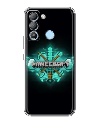 Чехол для TECNO Pop 5 LTE с картинкой «Minecraft Diamond лого»