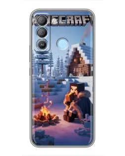 Чохол для TECNO Pop 5 LTE з картинкою «Зимовий Minecraft»