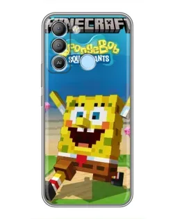 Чохол для TECNO Pop 5 LTE з картинкою «Губка Боб Minecraft»