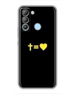 Чехол для TECNO Pop 5 LTE с картинкой «Сердце и Крест»