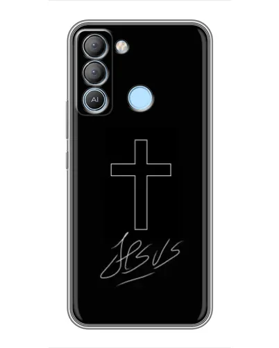 Чехол для TECNO Pop 5 LTE с картинкой «Графический крест Jesus» Чехол для TECNO Pop 5 LTE с картинкой «Графический крест Jesus»