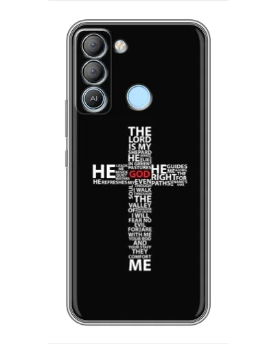Чехол для TECNO Pop 5 LTE с картинкой «Текстовый крест» Чехол для TECNO Pop 5 LTE с картинкой «Текстовый крест»