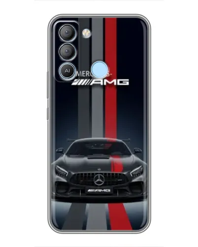 Чехол для TECNO Pop 5 LTE с картинкой «Mercedes — белый карбон»