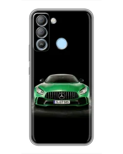 Чехол для TECNO Pop 5 LTE с картинкой «Mercedes — неоновый лого»