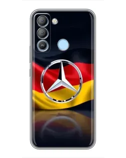 Чехол для TECNO Pop 5 LTE с картинкой «Mercedes — флаг Германии»