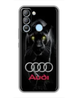 Чехол для TECNO Pop 5 LTE с картинкой «Пантера и Audi»