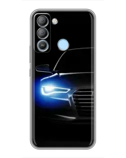 Чехол для TECNO Pop 5 LTE с картинкой «Неоновый взгляд Audi»