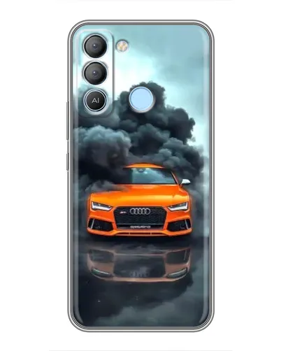 Чехол для TECNO Pop 5 LTE с картинкой «Audi в облаках дыма»