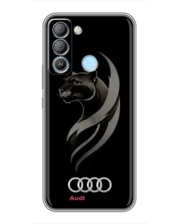 Чехол для TECNO Pop 5 LTE с картинкой «Графика — пантера и Audi»