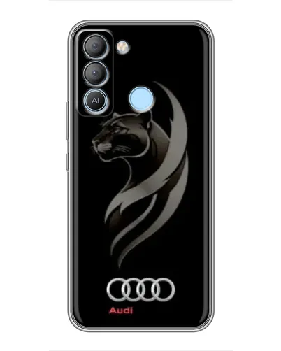 Чехол для TECNO Pop 5 LTE с картинкой «Графика — пантера и Audi»